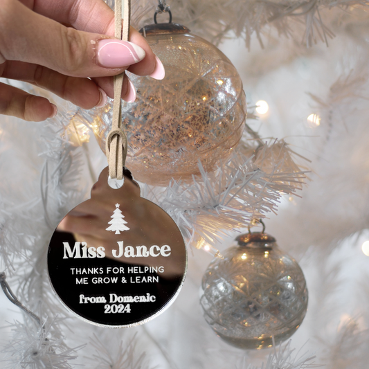 Silver Teacher Bauble