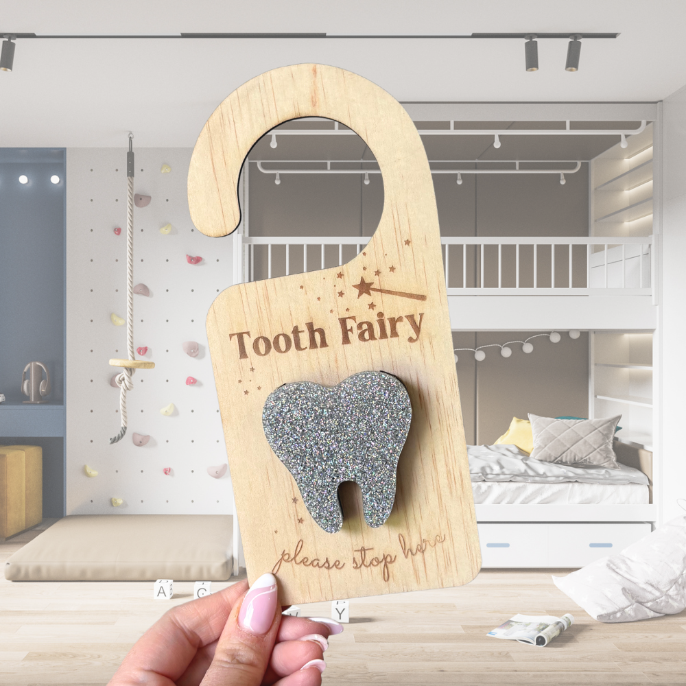 Sliver Sparkle Tooth Fairy Door Hanger