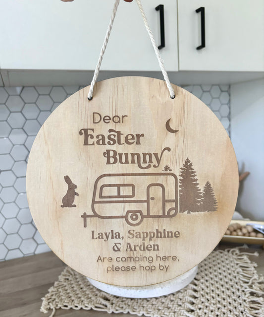 Easter Camping Sign Caravan