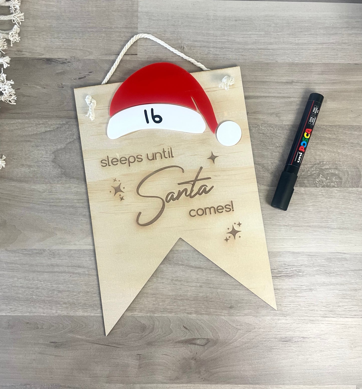 Christmas Countdown Sign -PINK