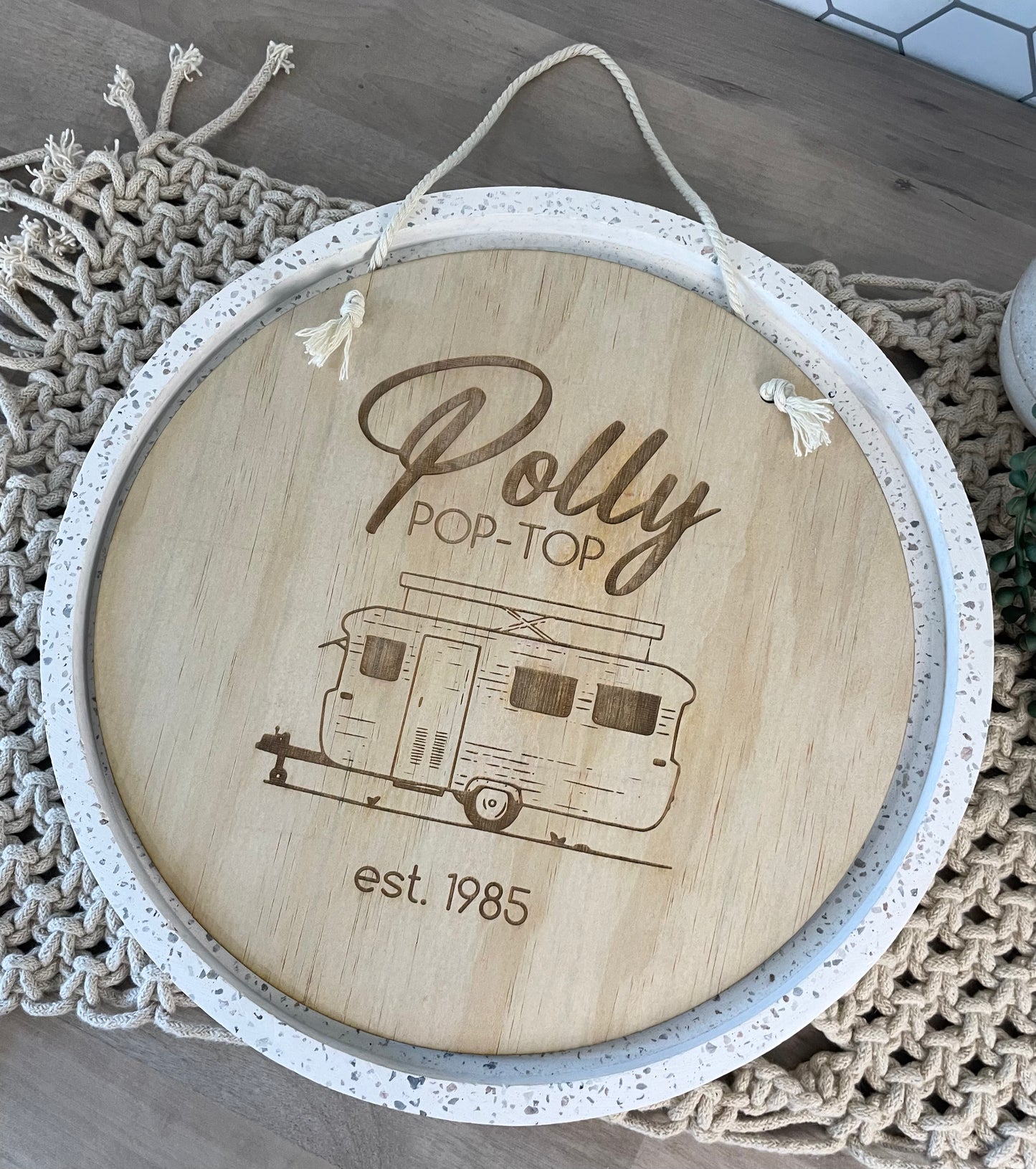 Plywood Pop Top Caravan Sign