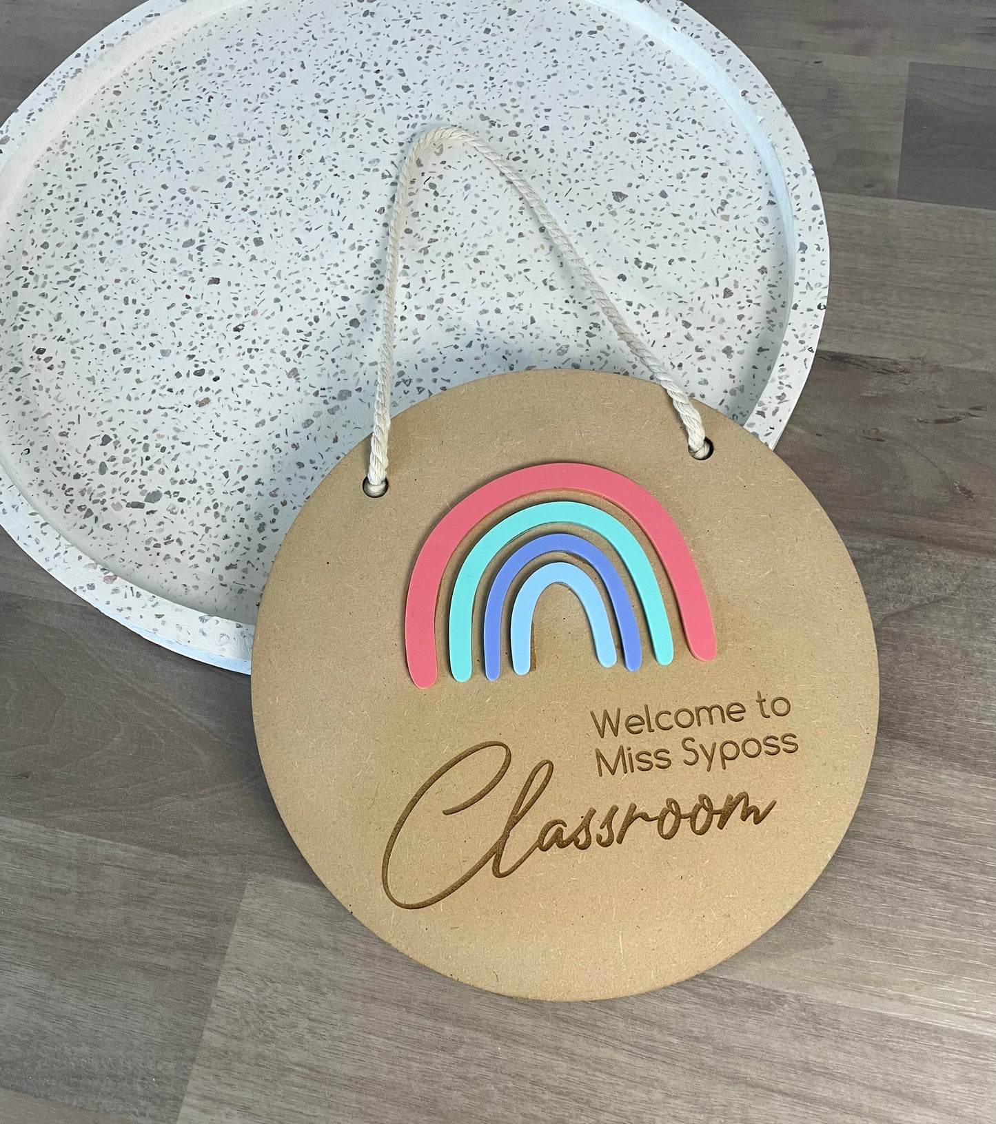 Classroom Sign Pastel Rainbow