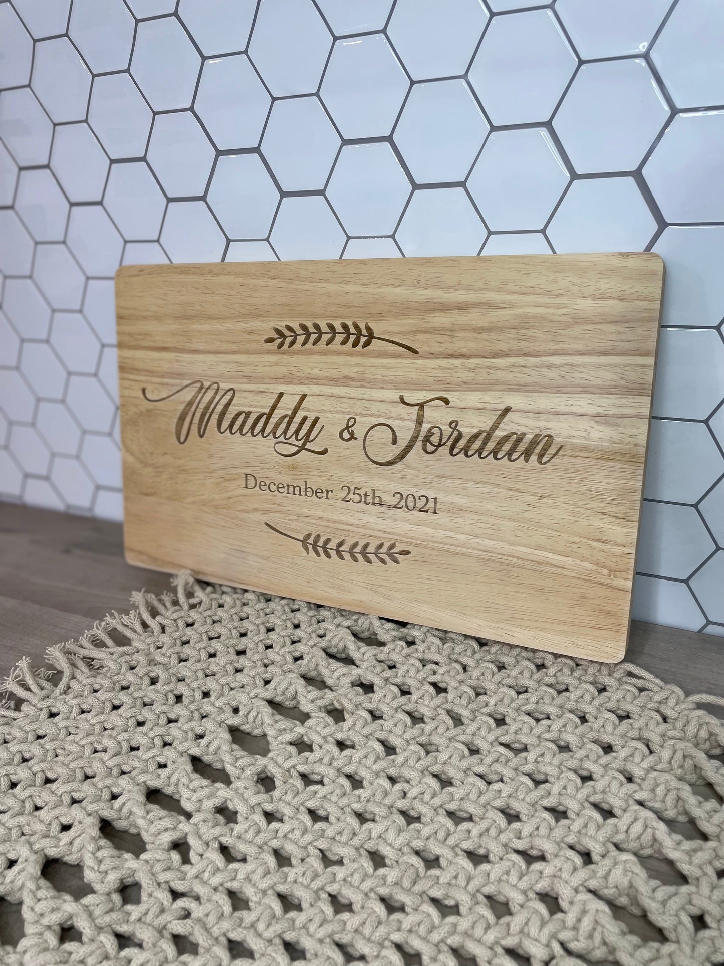 Personalised Double Name Chopping Board