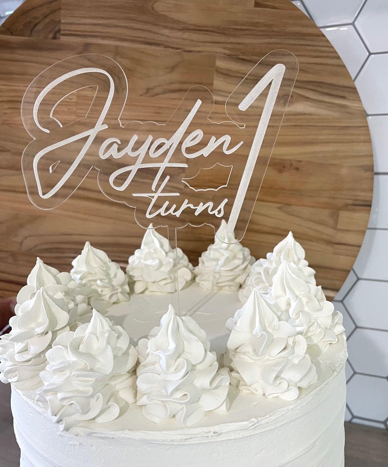 Clear Engraved Cake Topper