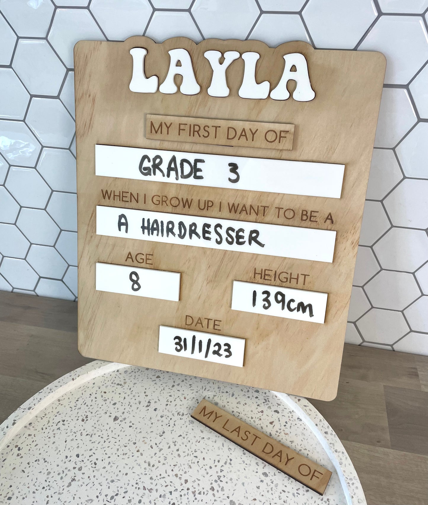 Personalised My First Day Board